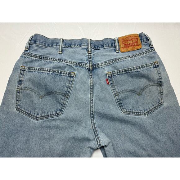 Levis 550 Men's Relaxed Fit Straight Leg Blue Jeans - Size 38x32 - Picture 3 of 6